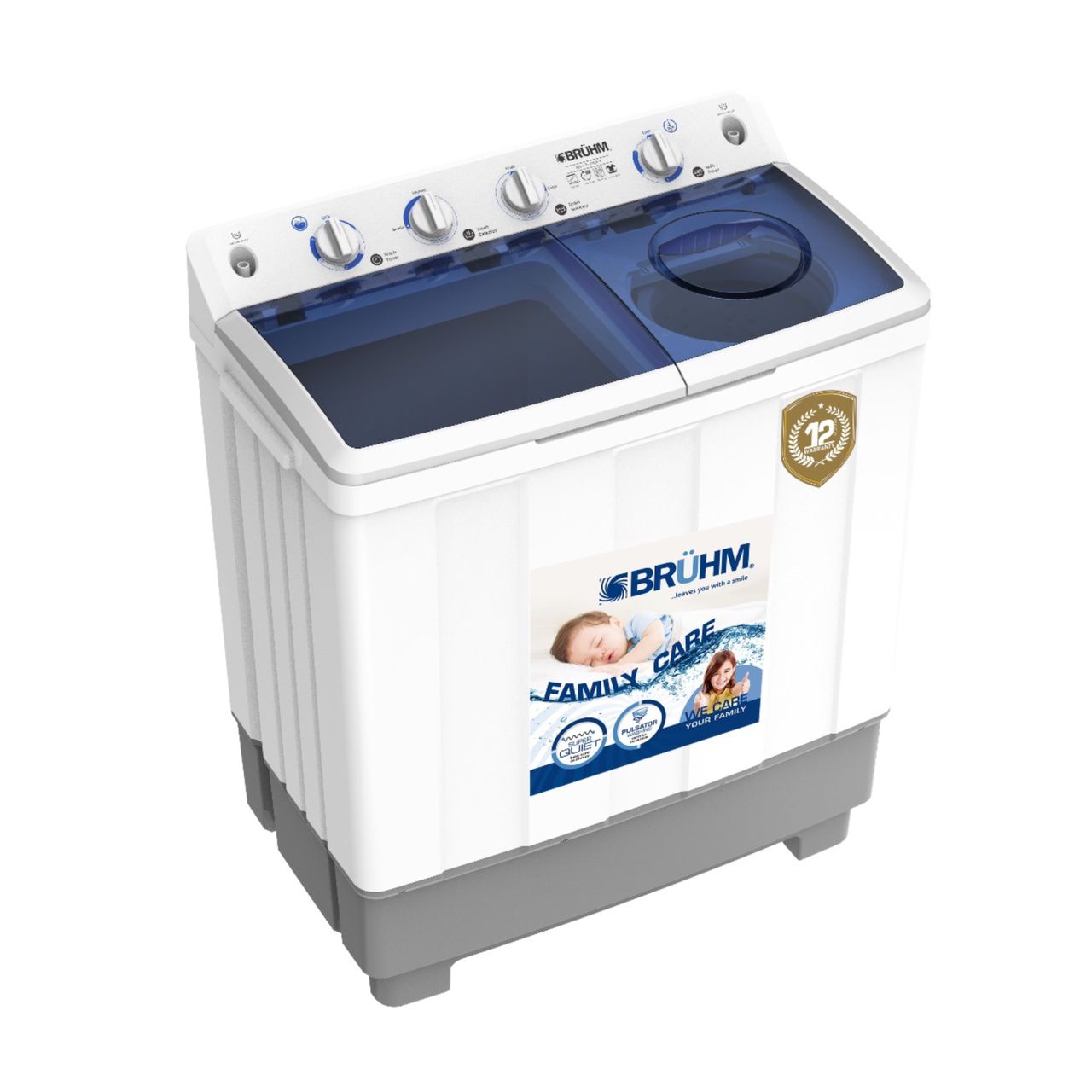 Machine à Laver semi automatique Bruhm Twin Tub – 7 Kg | Pratique & Efficace